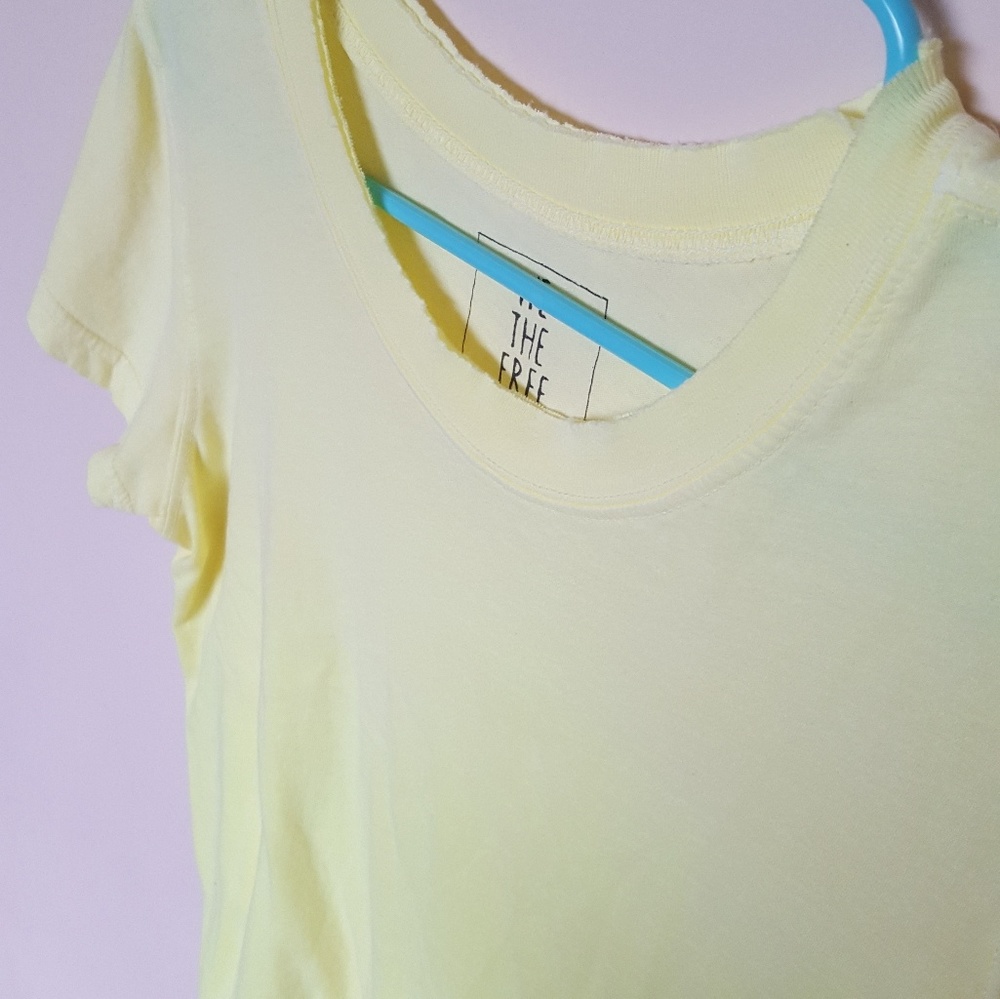 We the free highlighter yellow t-shirt medium